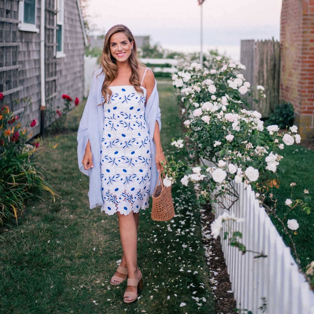 Milly Blue and White Floral Dress